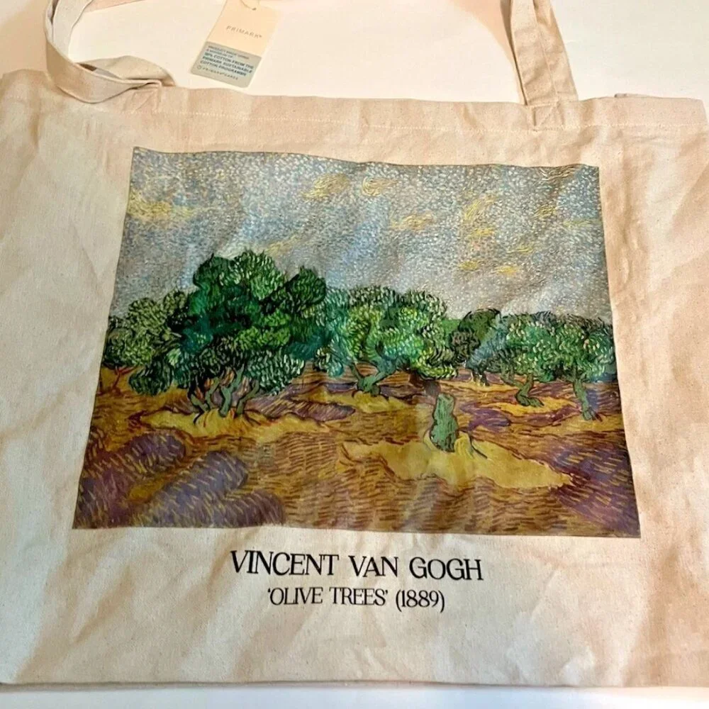 NEW Vincent Van Gogh The Olive Trees Large Canvas Art Shopping Tote Book Bag